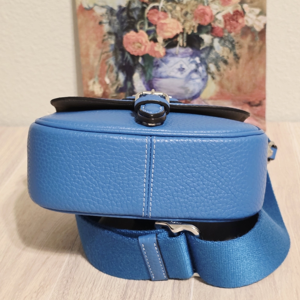Coach Amelia 6.5" Small Saddle Bag Bright Blue CP001 Leather Limited Edition 💙 - Picture 10 of 16